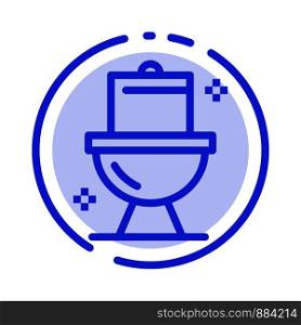 Bathroom, Cleaning, Toilet, Washroom Blue Dotted Line Line Icon