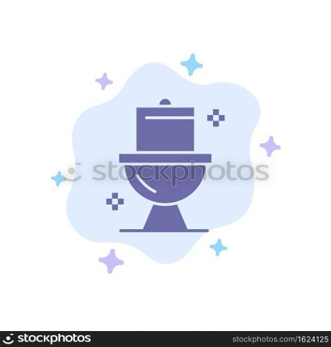 Bathroom, Cleaning, Toilet, Washroom Blue Icon on Abstract Cloud Background