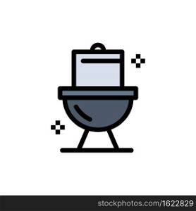 Bathroom, Cleaning, Toilet, Washroom  Flat Color Icon. Vector icon banner Template