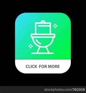 Bathroom, Cleaning, Toilet, Washroom Mobile App Button. Android and IOS Line Version