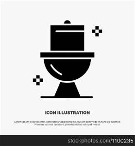 Bathroom, Cleaning, Toilet, Washroom solid Glyph Icon vector