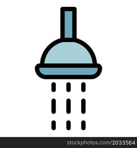 Bathroom drain icon. Outline bathroom drain vector icon color flat isolated. Bathroom drain icon color outline vector