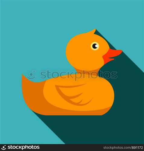 Bathroom duck icon. Flat illustration of bathroom duck vector icon for web design. Bathroom duck icon, flat style