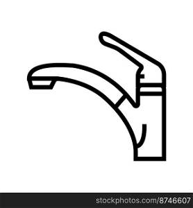 bathroom faucet water line icon vector. bathroom faucet water sign. isolated contour symbol black illustration. bathroom faucet water line icon vector illustration