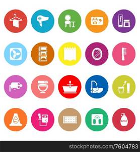Bathroom flat icons on white background, stock vector