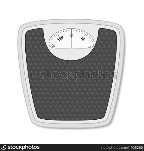 Bathroom floor weight scale. illustration in flat style isolated on white. Bathroom floor weight scale.