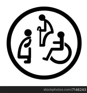 bathroom for persons with disabilities. disabled toilet sign