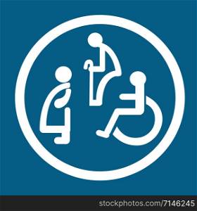 bathroom for persons with disabilities. disabled toilet sign