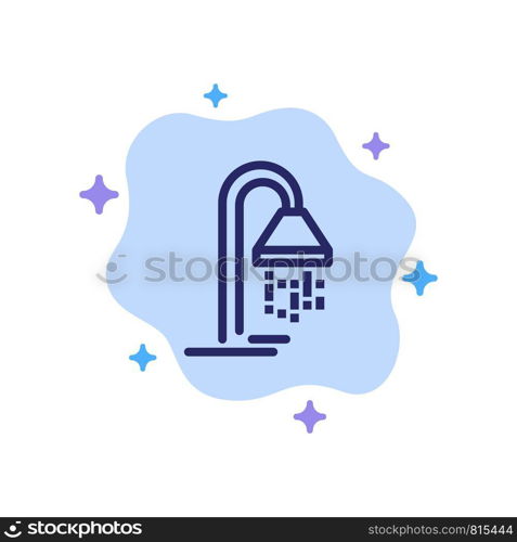 Bathroom, Hotel, Service, Shower Blue Icon on Abstract Cloud Background