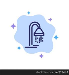 Bathroom, Hotel, Service, Shower Blue Icon on Abstract Cloud Background