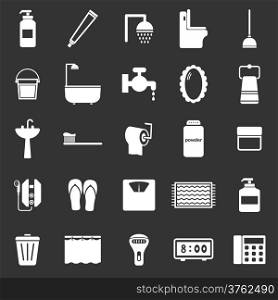 Bathroom icons on black background, stock vector