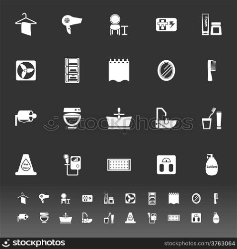 Bathroom icons on gray background, stock vector