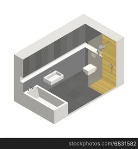 Bathroom . Illustration of the interior of bathroom. Isometric view
