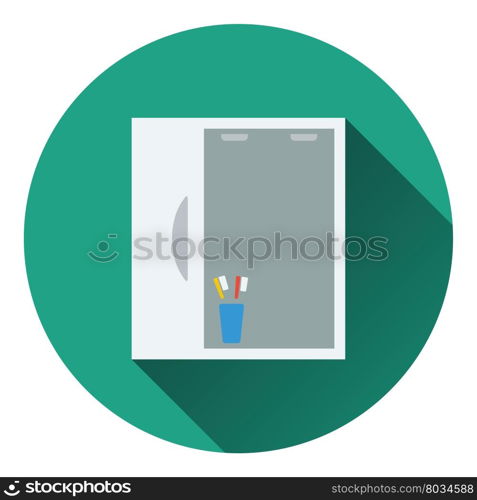 Bathroom mirror icon. Flat color design. Vector illustration.