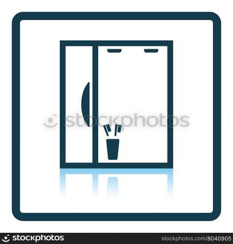 Bathroom mirror icon. Shadow reflection design. Vector illustration.