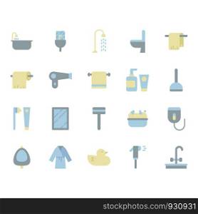 Bathroom related icon set. Vector illustration