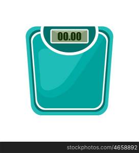 Bathroom scales on the white background. Vector