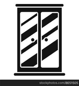 Bathroom shower cabin icon simple vector. Stall glass. Door interior. Bathroom shower cabin icon simple vector. Stall glass