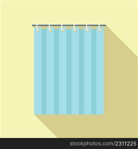 Bathroom shower curtain icon flat vector. Clean bathtub. Room design. Bathroom shower curtain icon flat vector. Clean bathtub