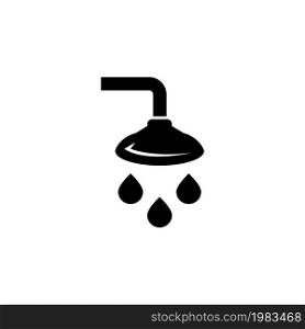 Bathroom Shower, Showering Spray Drops. Flat Vector Icon illustration. Simple black symbol on white background. Bathroom Shower, Showering Spray sign design template for web and mobile UI element. Bathroom Shower, Showering Spray Drops. Flat Vector Icon illustration. Simple black symbol on white background. Bathroom Shower, Showering Spray sign design template for web and mobile UI element.