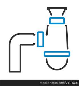 Bathroom Siphon Icon. Editable Bold Outline With Color Fill Design. Vector Illustration.