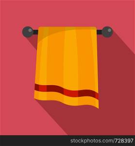 Bathroom towel icon. Flat illustration of bathroom towel vector icon for web design. Bathroom towel icon, flat style