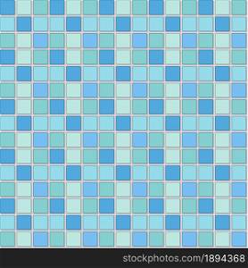 Bathroom wall square tile mosaic pattern. Turquoise ceramic floor design. vector classic background.