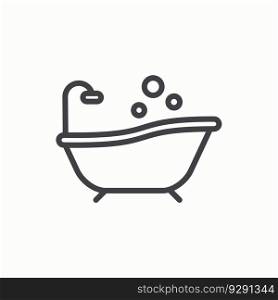 bathtub icon design vector template