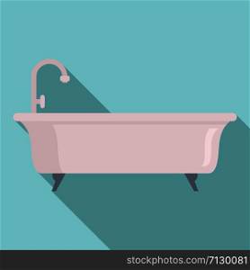 Bathtub icon. Flat illustration of bathtub vector icon for web design. Bathtub icon, flat style