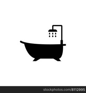 bathtub icon logo vector design template