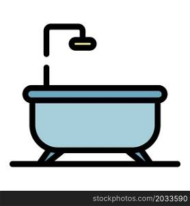 Bathtub icon. Outline bathtub vector icon color flat isolated. Bathtub icon color outline vector
