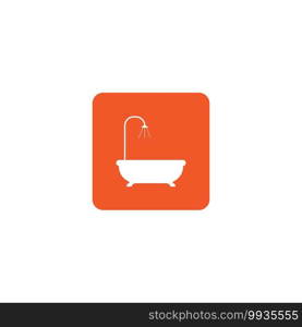 Bathtub icon trendy design template, illustration logo vector