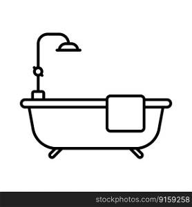 bathtub icon vector illustration logo design