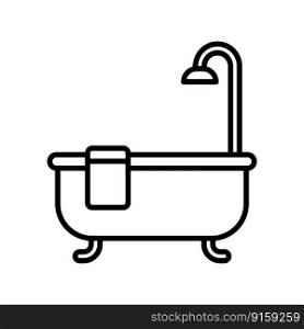 bathtub icon vector illustration logo design