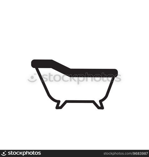 Bathtub icon vector logo design template flat style