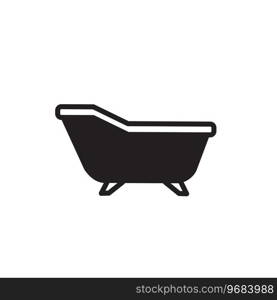 Bathtub icon vector logo design template flat style