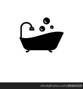 Bathtub icon vector logo design template flat style