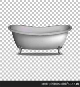 Bathtub mockup. Realistic illustration of bathtub vector mockup for on transparent background. Bathtub mockup, realistic style