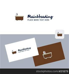 Bathtub vector logotype with business card template. Elegant corporate identity. - Vector