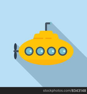 Bathyscaphe icon flat vector. Submarine ship. Cute vehicle. Bathyscaphe icon flat vector. Submarine ship