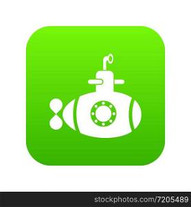 Bathyscaphe with hatch icon green vector isolated on white background. Bathyscaphe with hatch icon green vector