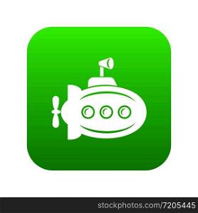 Bathyscaphe with horn icon green vector isolated on white background. Bathyscaphe with horn icon green vector