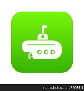 Bathyscaphe with periscope icon green vector isolated on white background. Bathyscaphe with periscope icon green vector