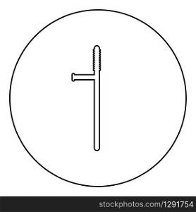 Baton icon in circle round outline black color vector illustration flat style simple image. Baton icon in circle round outline black color vector illustration flat style image