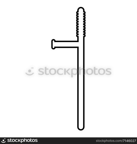 Baton icon outline black color vector illustration flat style simple image