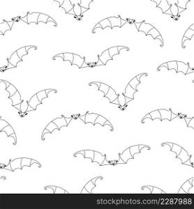 Bats outline monochrome seamless pattern art design stock vector illustration