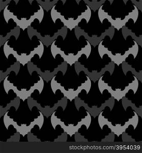 Bats seamless pattern. Background of flying animals. Black ornament from bloodsuckers and vampires.&#xA;