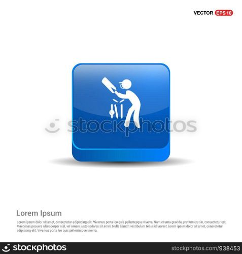Batsman Icon - 3d Blue Button.