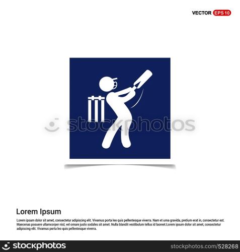 Batsman Icon - Blue photo Frame