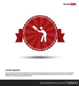 Batsman Icon - Red Ribbon banner
